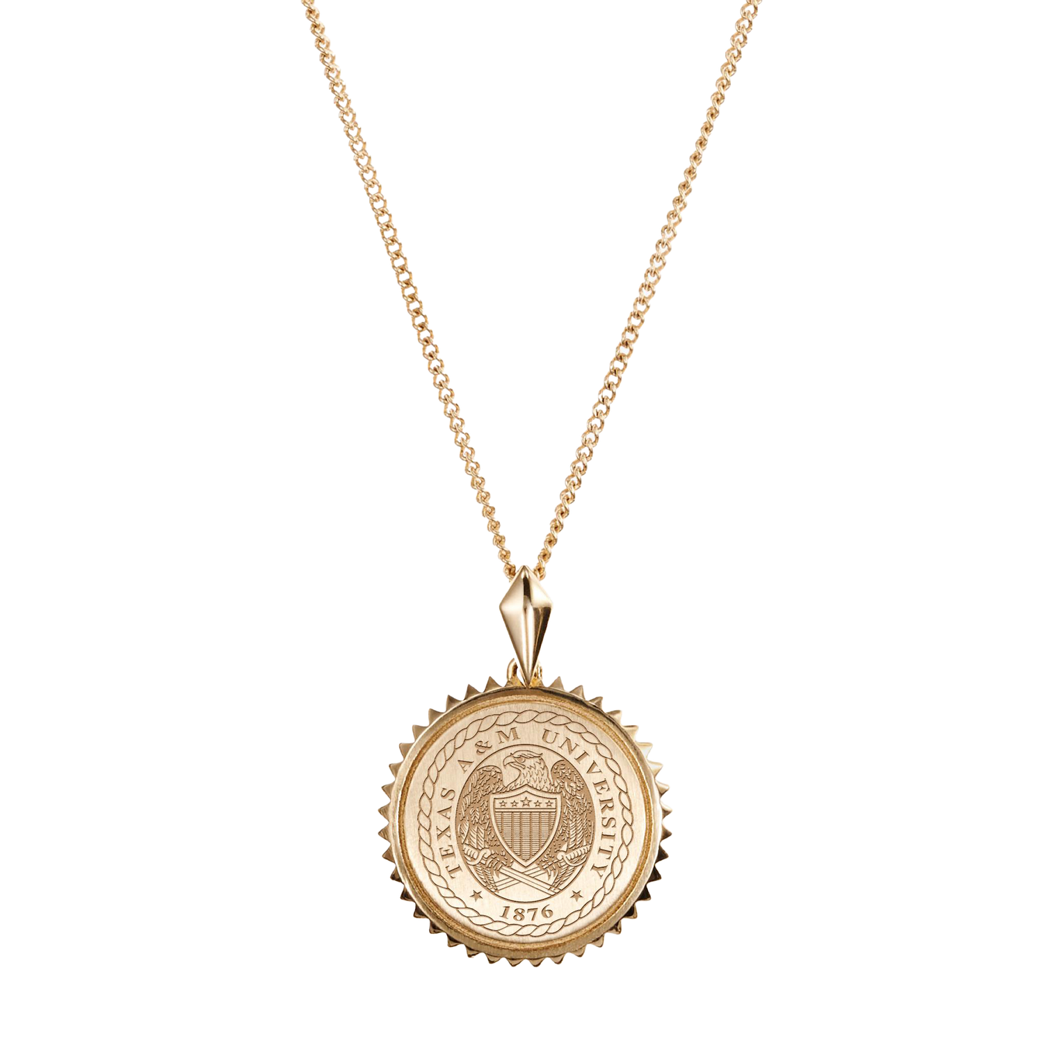 Texas A&M University Sunburst Crest Pendant Necklace (In-Store)