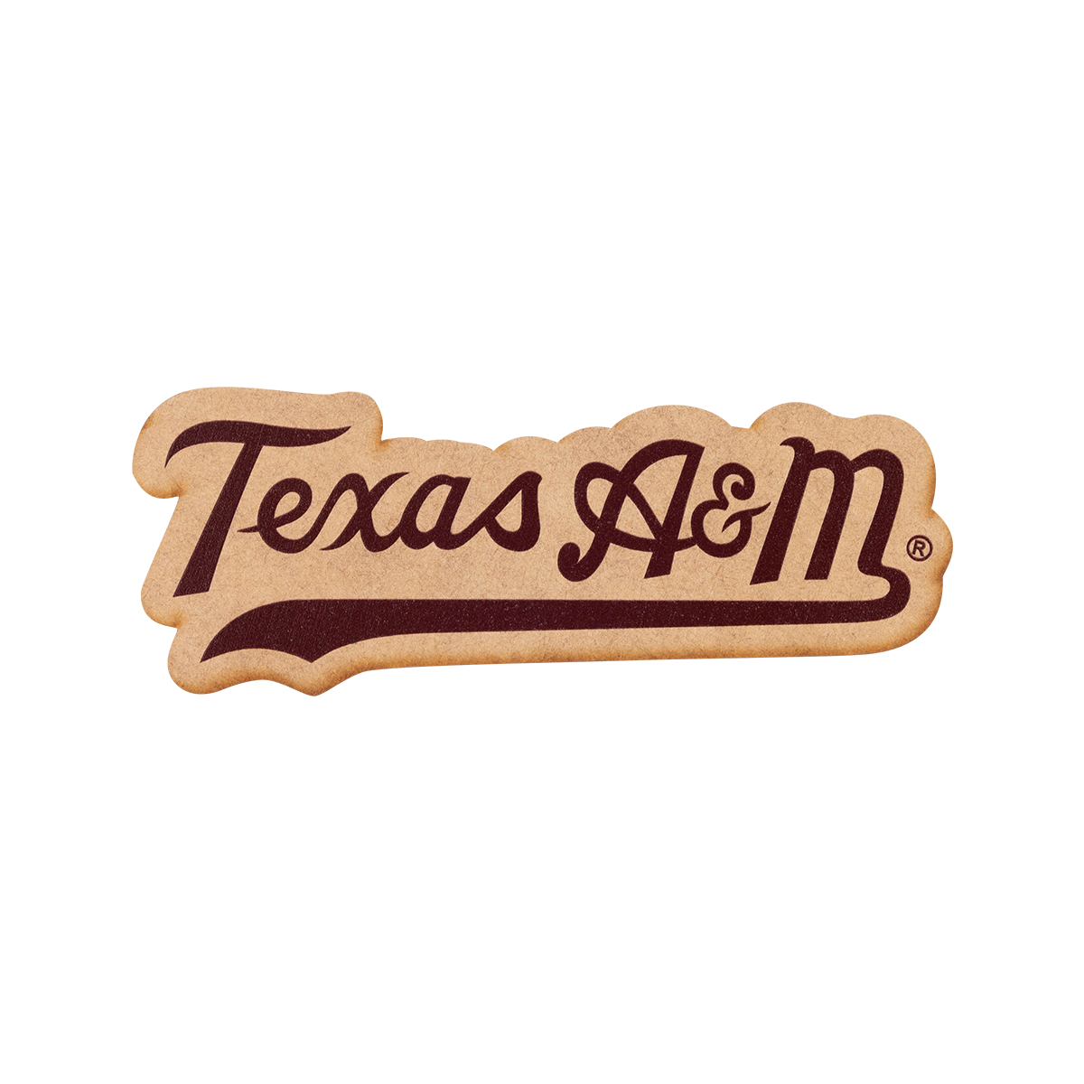 Texas A&M Valiant Script Wood Magnet