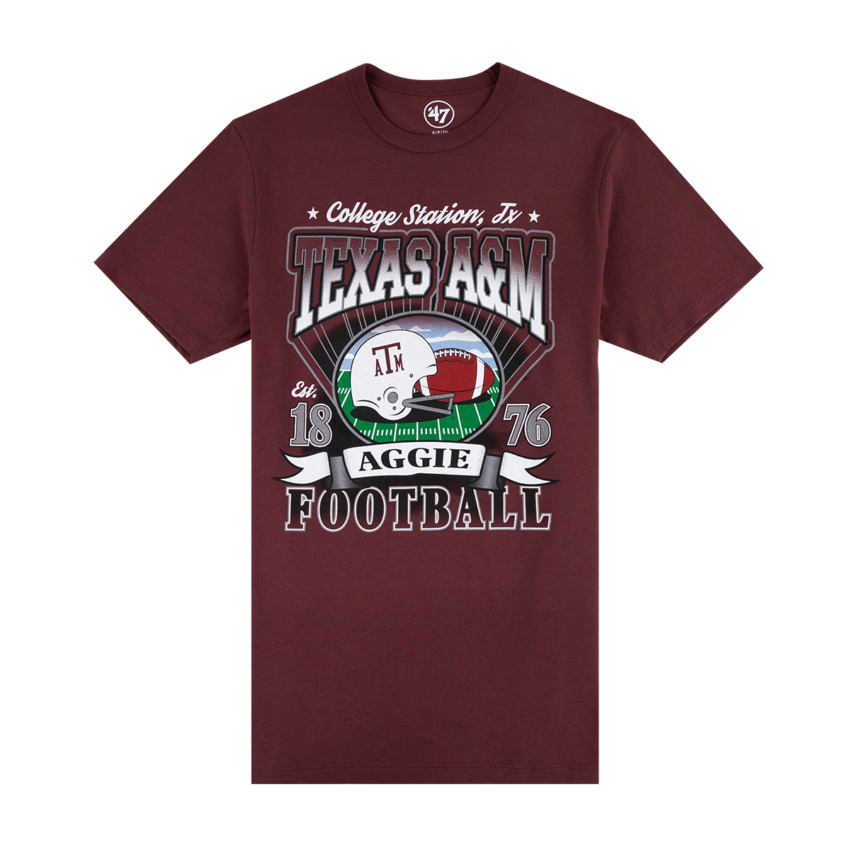 Maroon Vintage Football Helmet Tee