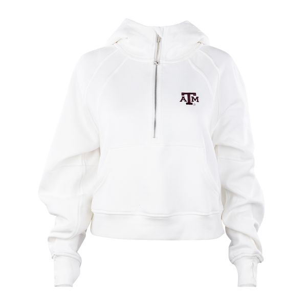 White half zip hoodie hotsell