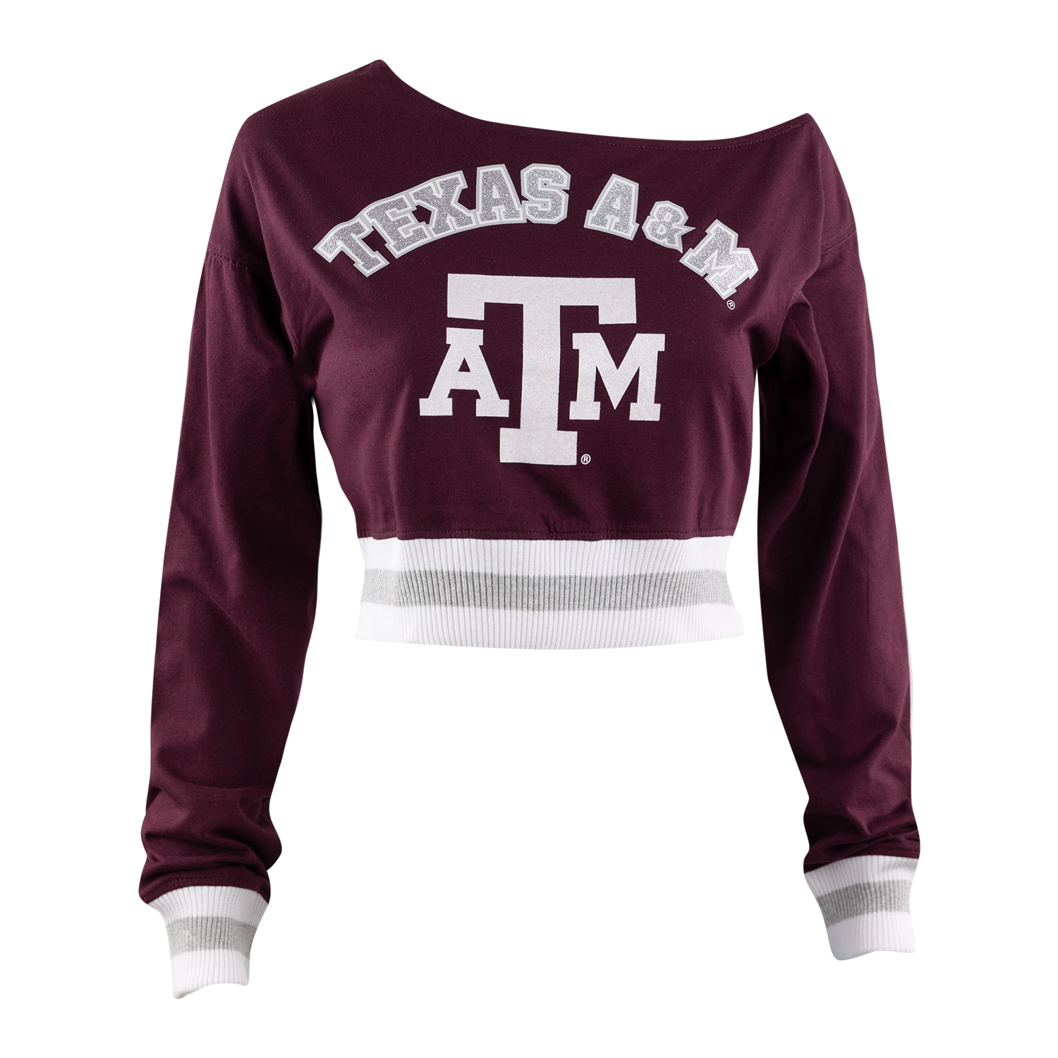 Maroon boat neck long sleeve top