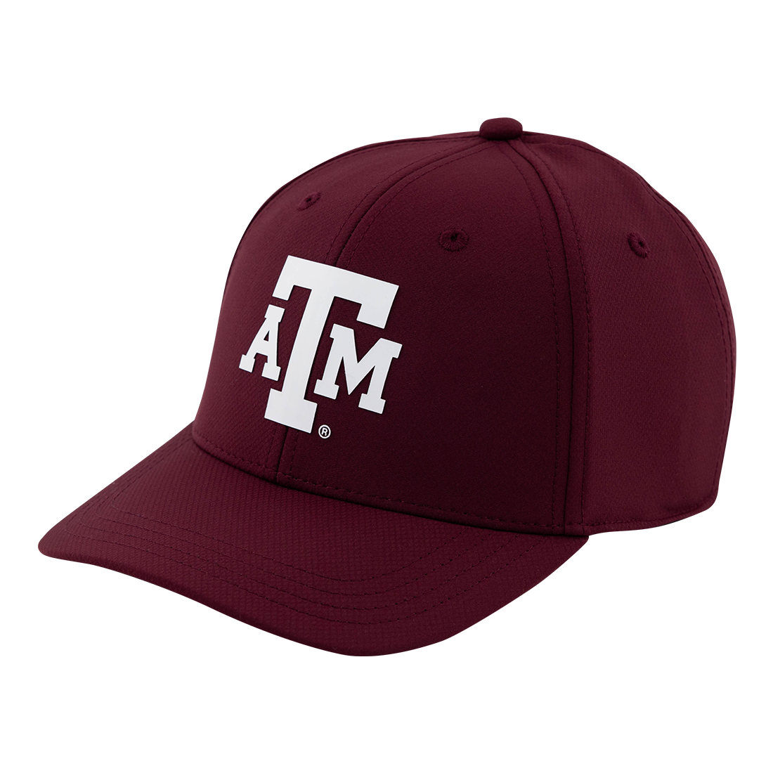 Maroon cap with white Texas A&M logo on the front.