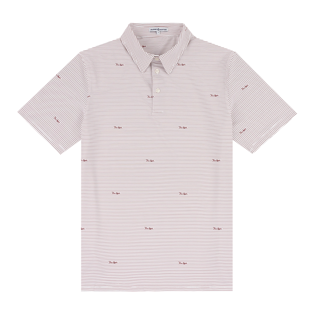 White Striped Texas Aggies Polo