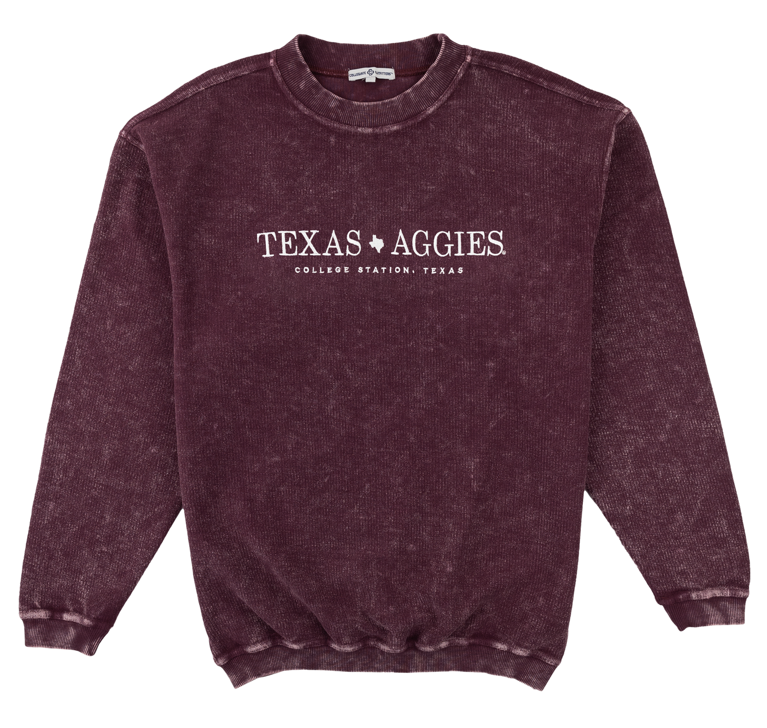 Texas Aggies Simple Embroidered Design Corduroy Pullover