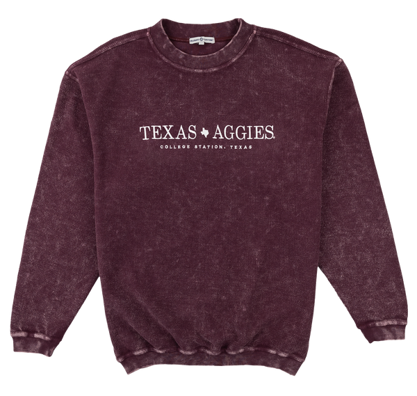 Texas Aggies Simple Embroidered Design Corduroy Pullover