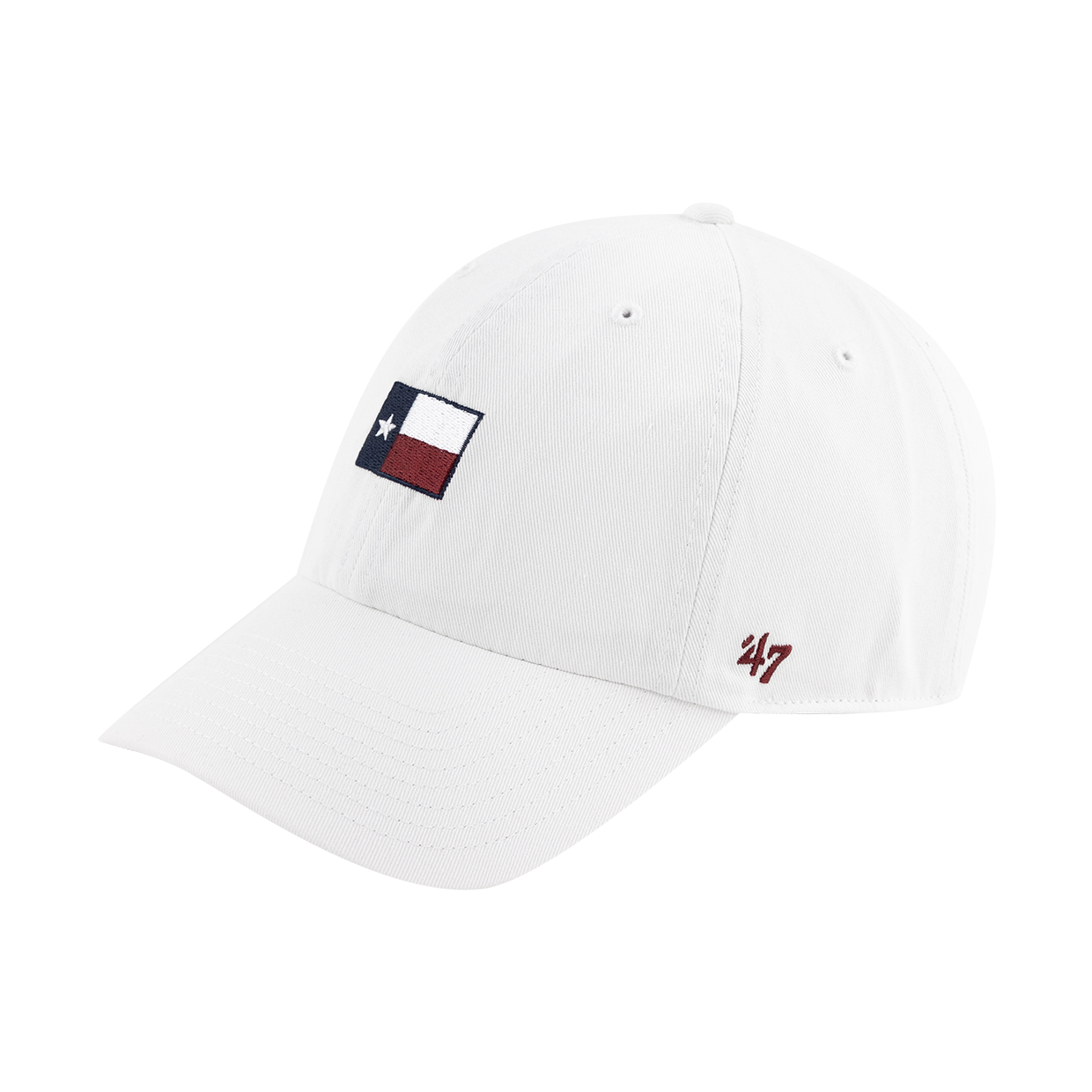 White hat with Texas flag embroidered