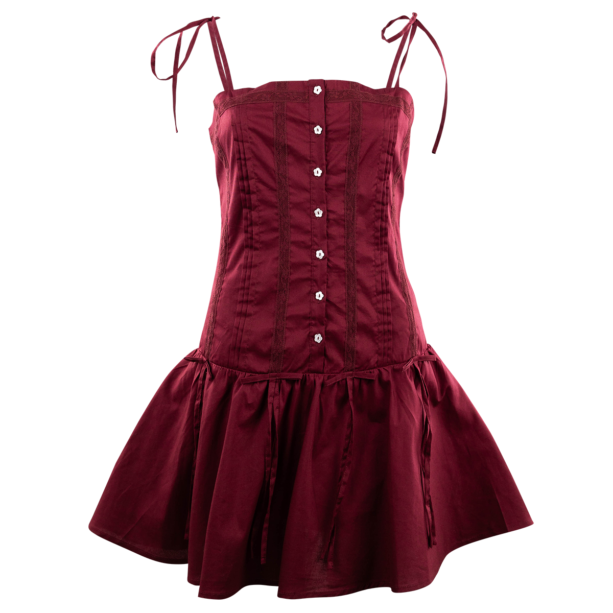 Maroon Dress with Tie Straps