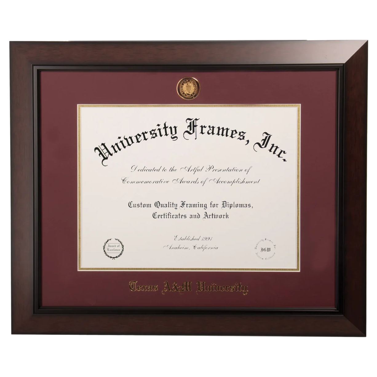 University Frames Texas A&M Legacy Diploma Frame
