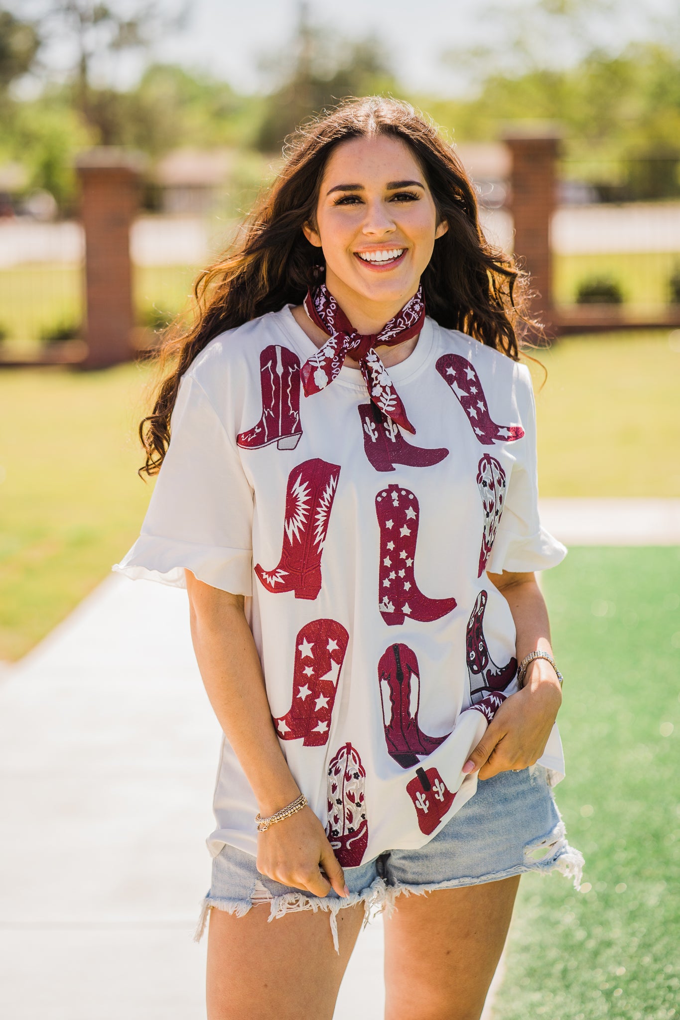 Maroon Embroidered Frilly