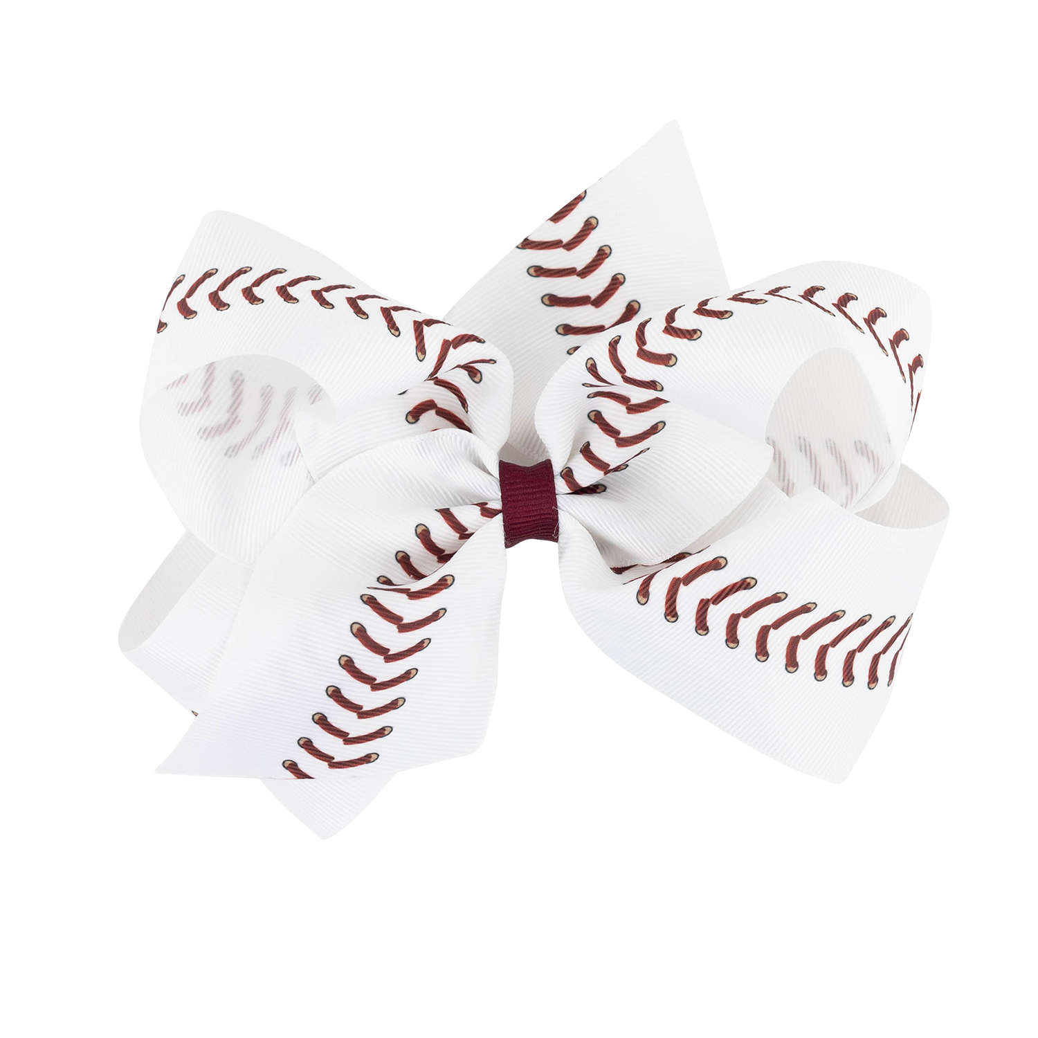 Wee Ones Maroon Lace Baseball Large Bow