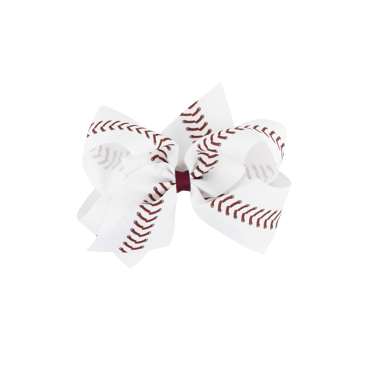 Wee Ones Maroon Lace Baseball Medium Bow