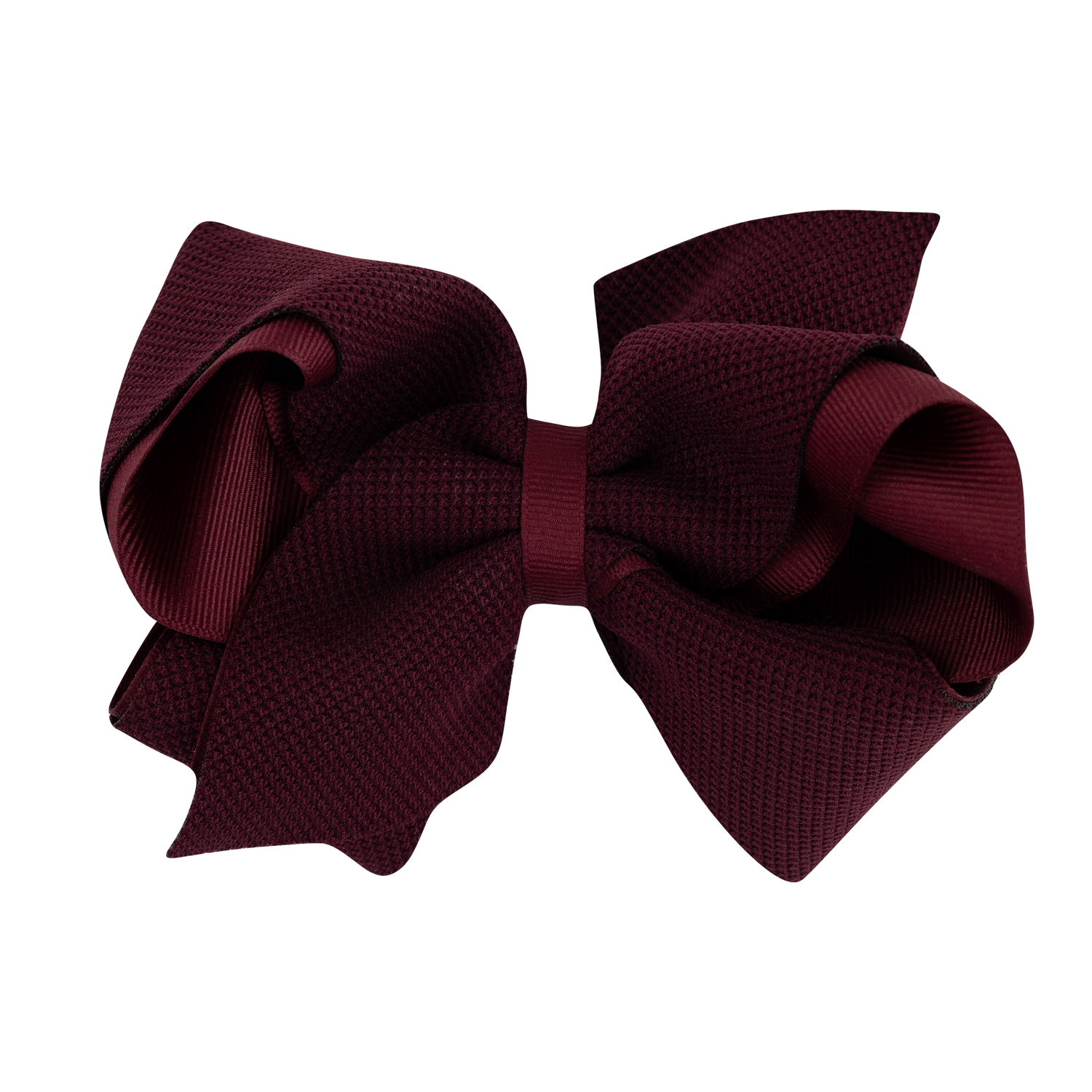 Maroon Texas A&M hair bow featuring a textured fabric design and oversized layered loops with a center wrap.