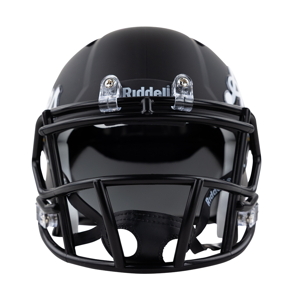 helmet icon am scrawl blk lg Riddell Script Aggies Speed Mini Helmet in Black from Aggieland Outfitters