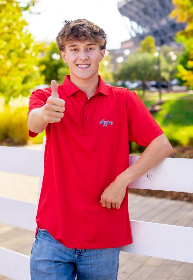 Script Aggies Horn Legend Americana Polo - Red