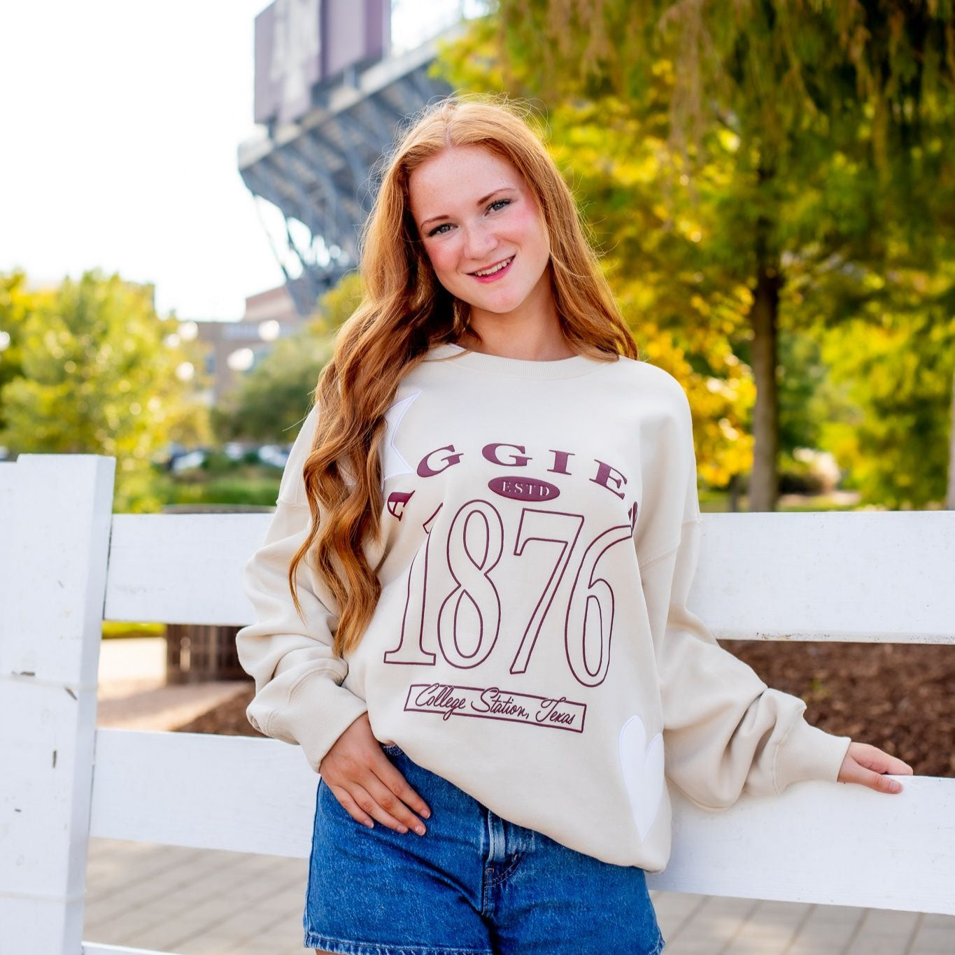 Aggies Gameday Social Signature Mix Sweatshirt - Beige