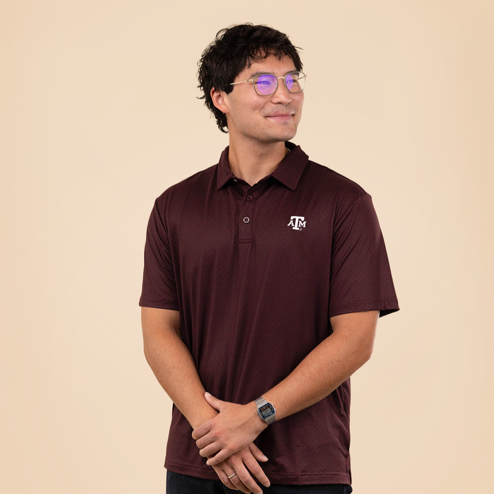 Texas A&M Collegiate Outfitters Gridiron Diamond Polo