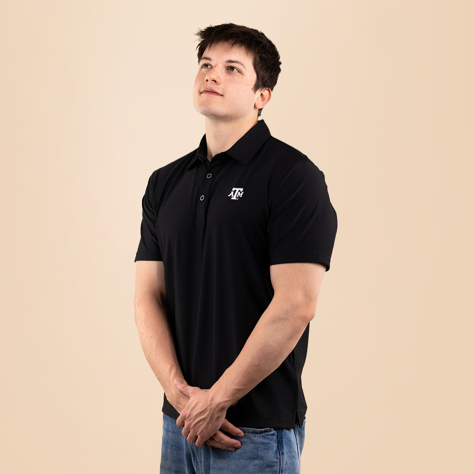 Texas A&M Collegiate Outfitters Textured Polo - Black