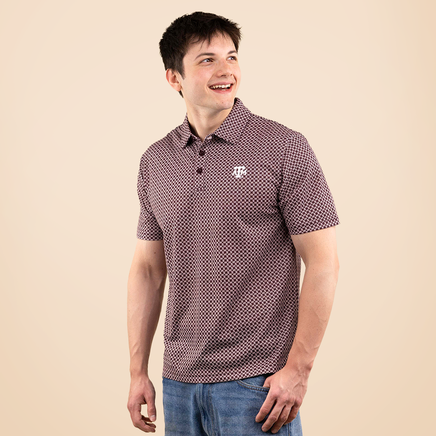 Texas A&M Collegiate Outfitters Cross Stitch Polo - Maroon