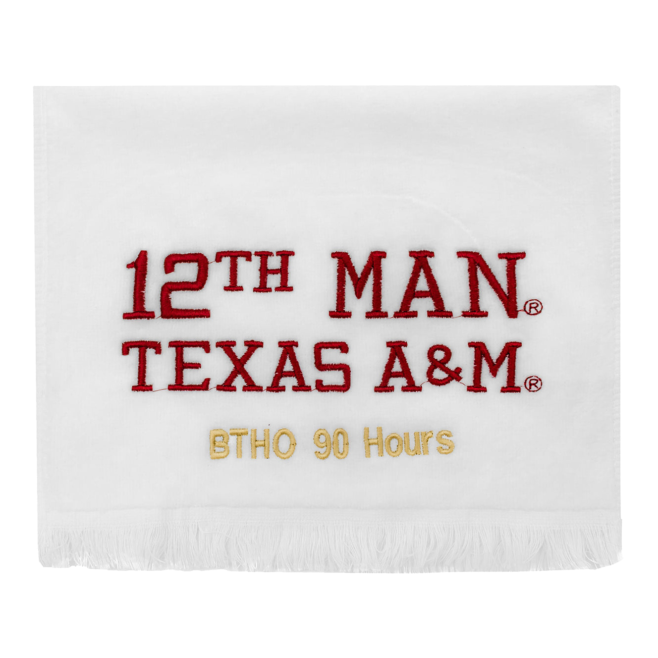 Texas A&M Gold Btho 90 Hours 12th Man Towel