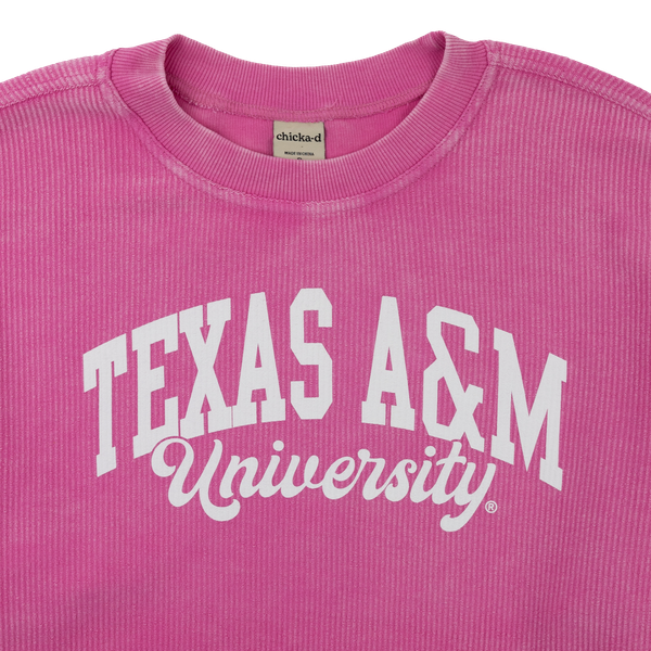 Texas A&M University Bubblegum Pink Corded Sweatshirt