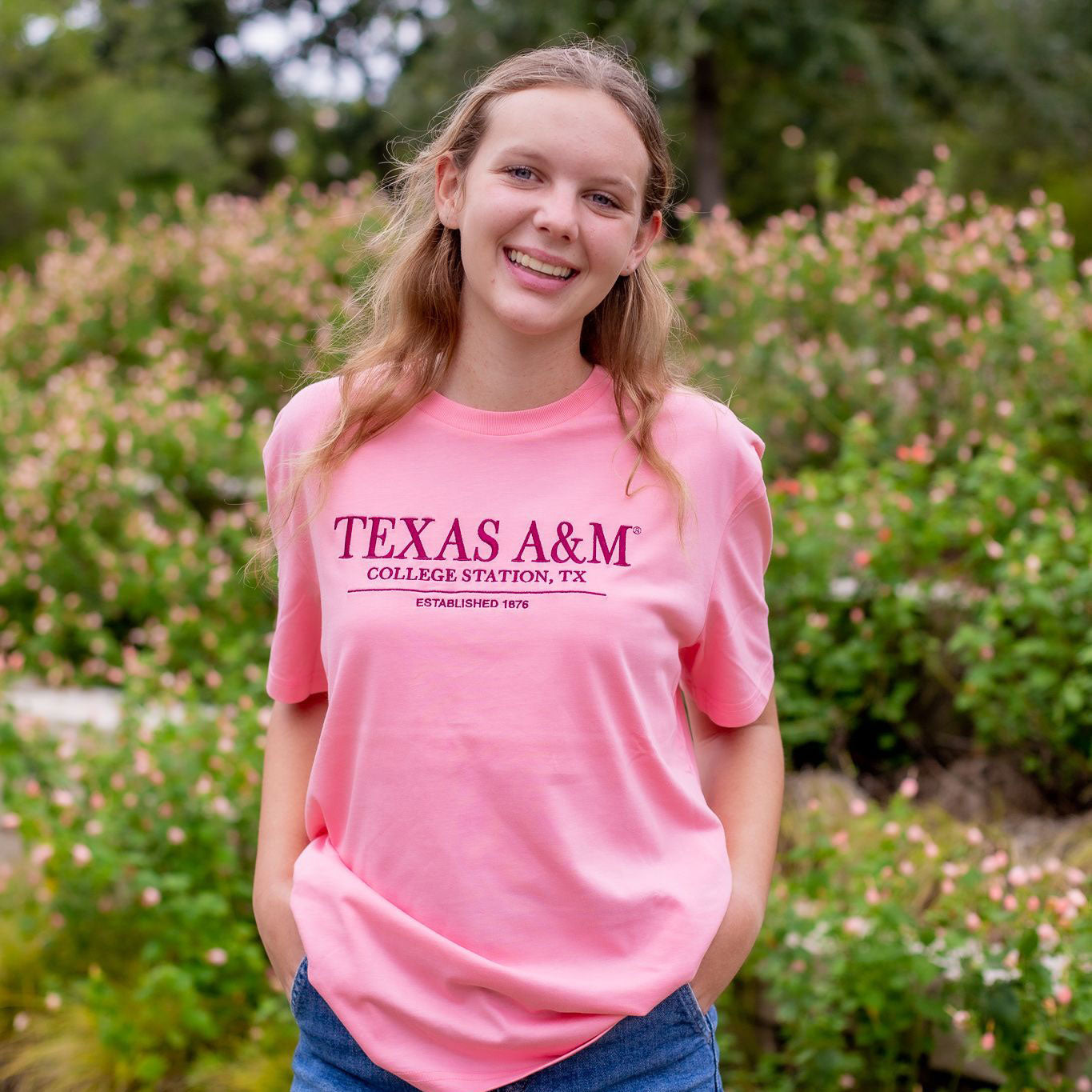 Texas A&M Collegiate Outfitters Bar T-Shirt - Pink