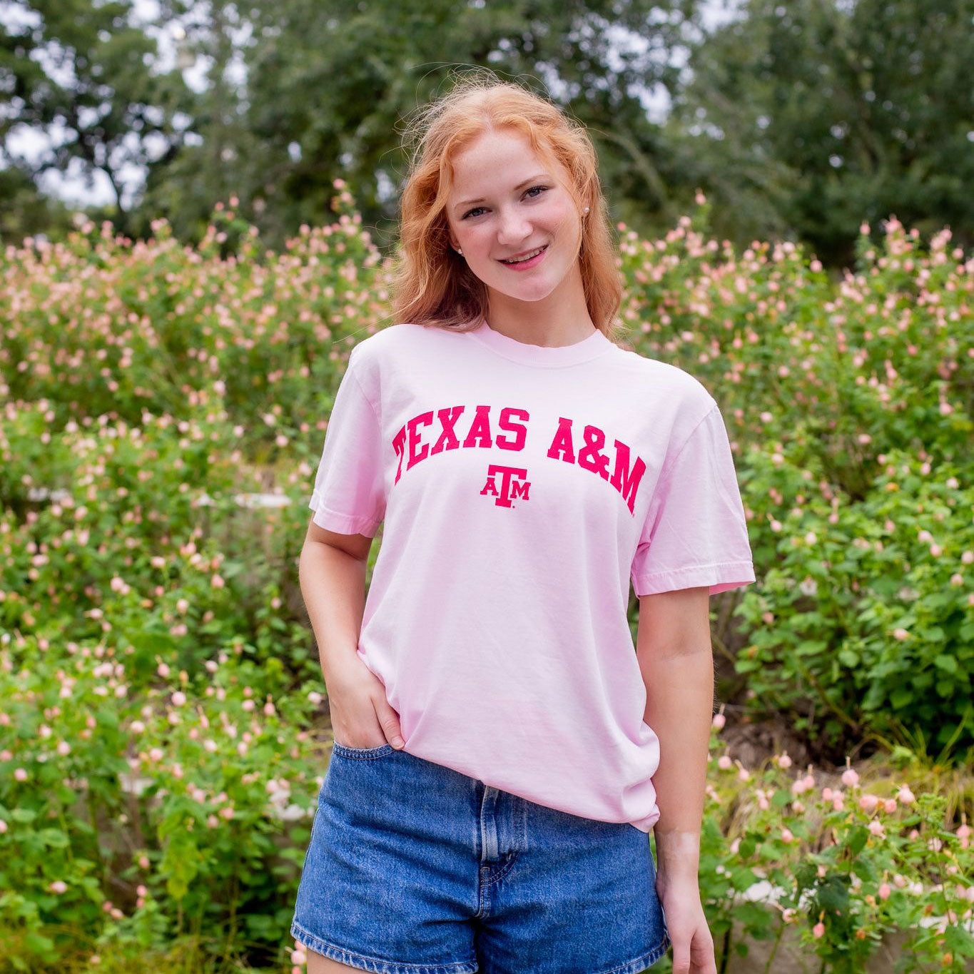Texas A&M Comfort Colors Arch T-Shirt - Pink