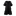 Black dress with ruffled collar and sleeves with white edges. 