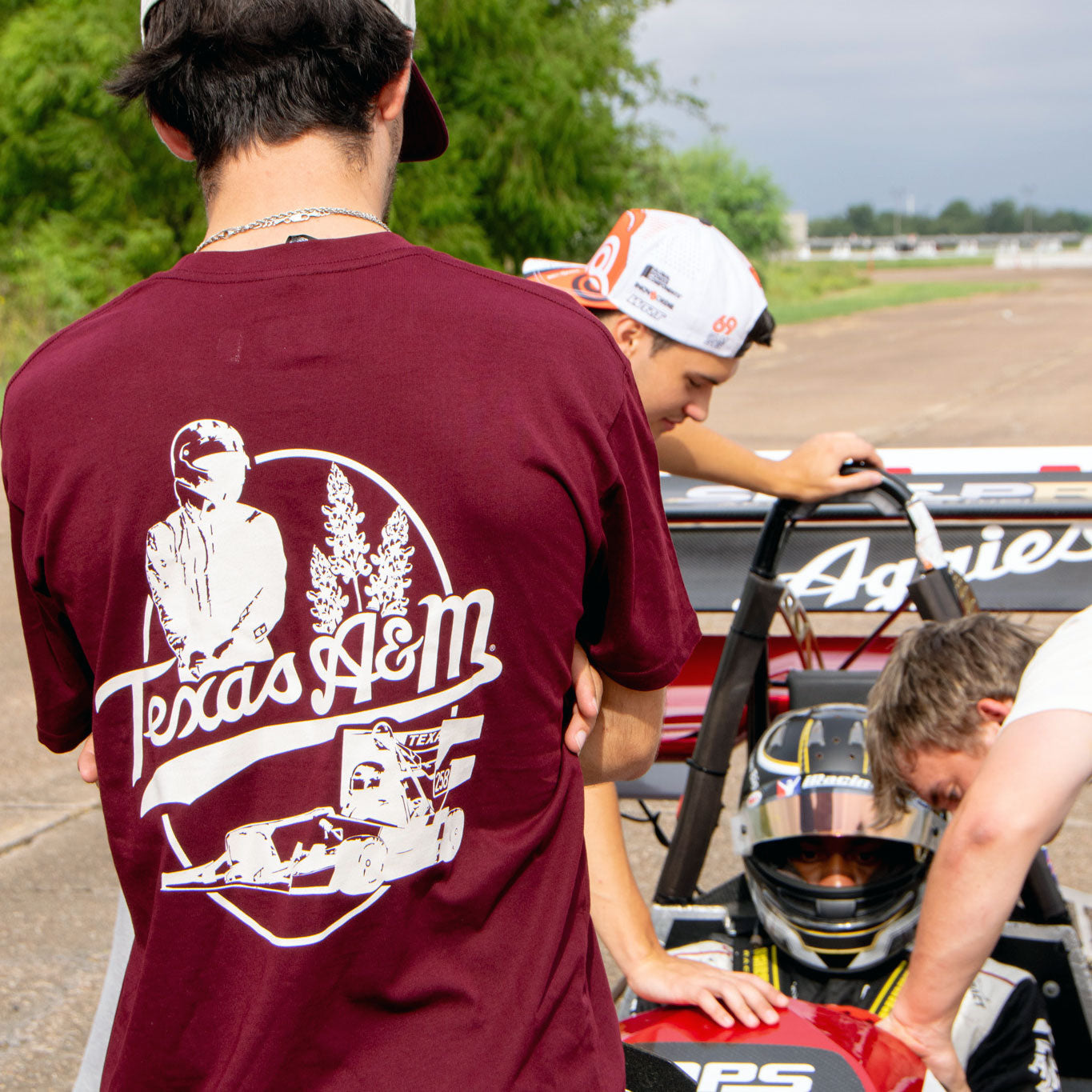 Texas A&M Formula Electric Driver T-Shirt - Maroon