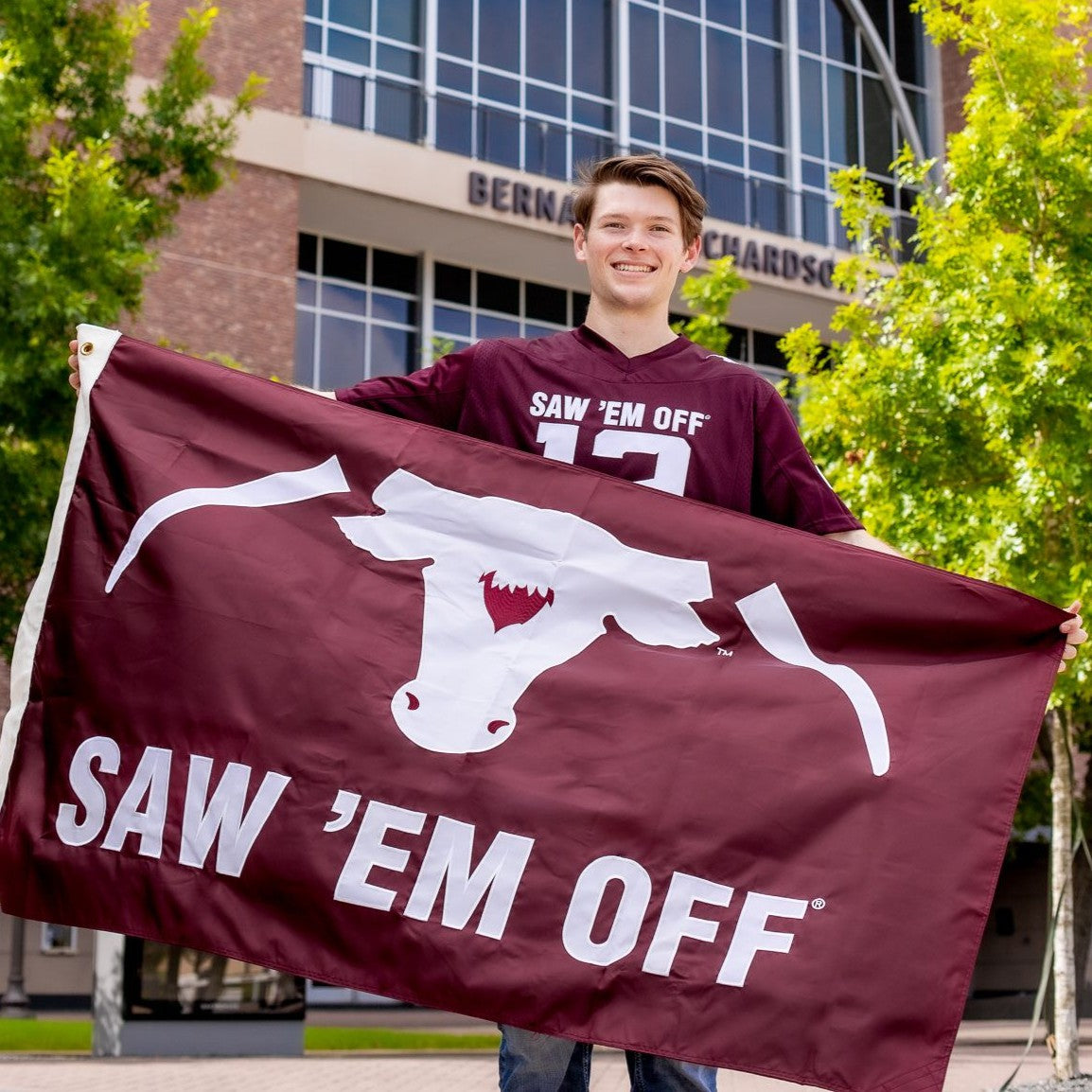 Saw Em Off Embroidered Double Sided Flag