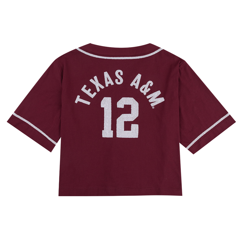 Texas A&M Stewart Simmons Sequin Baseball Button-Up