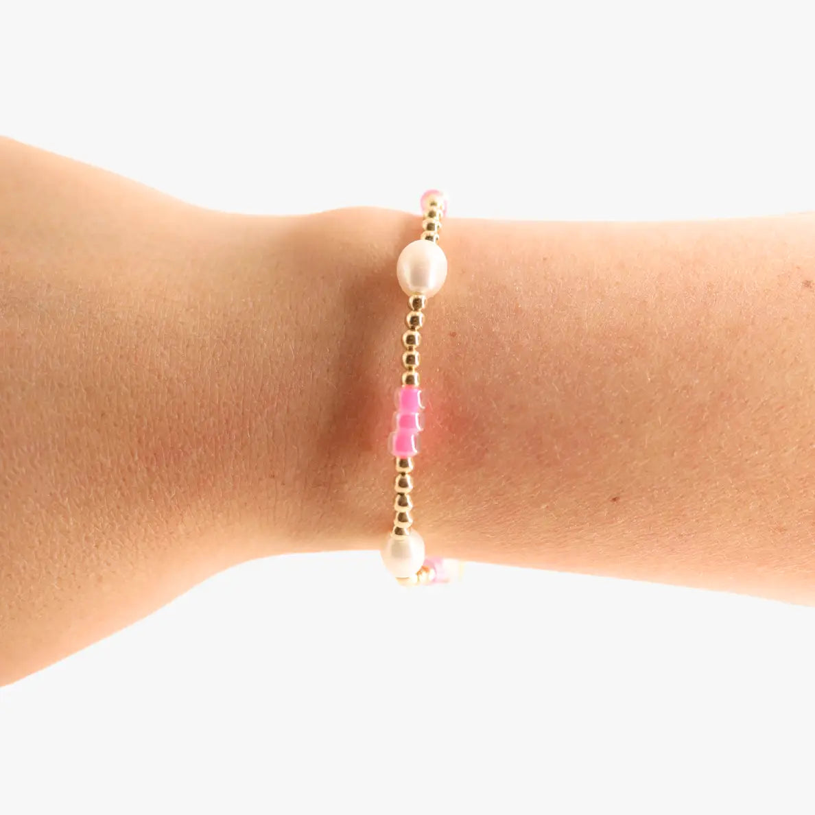 Beaded Blondes Hot Pink Pearl Poppi Bracelet
