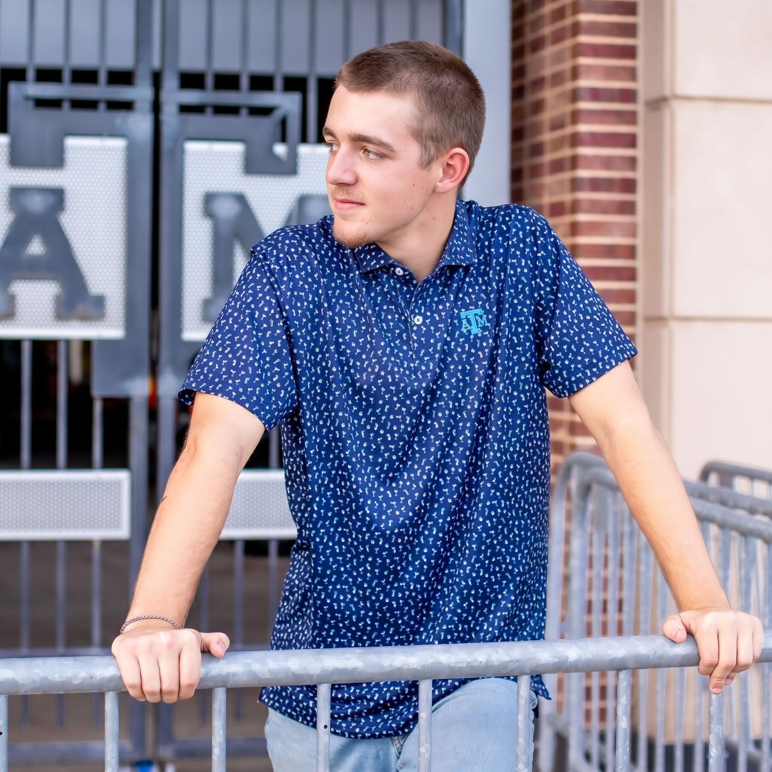 Texas A&M Johnnie-O Pop-tails Polo - Blue