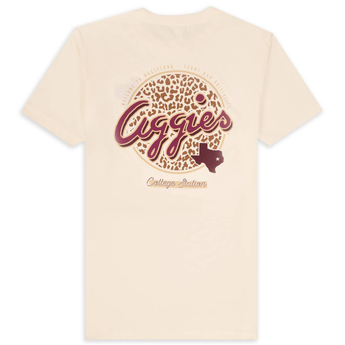 Texas A&M Aggies Leopard Print Circle T-Shirt