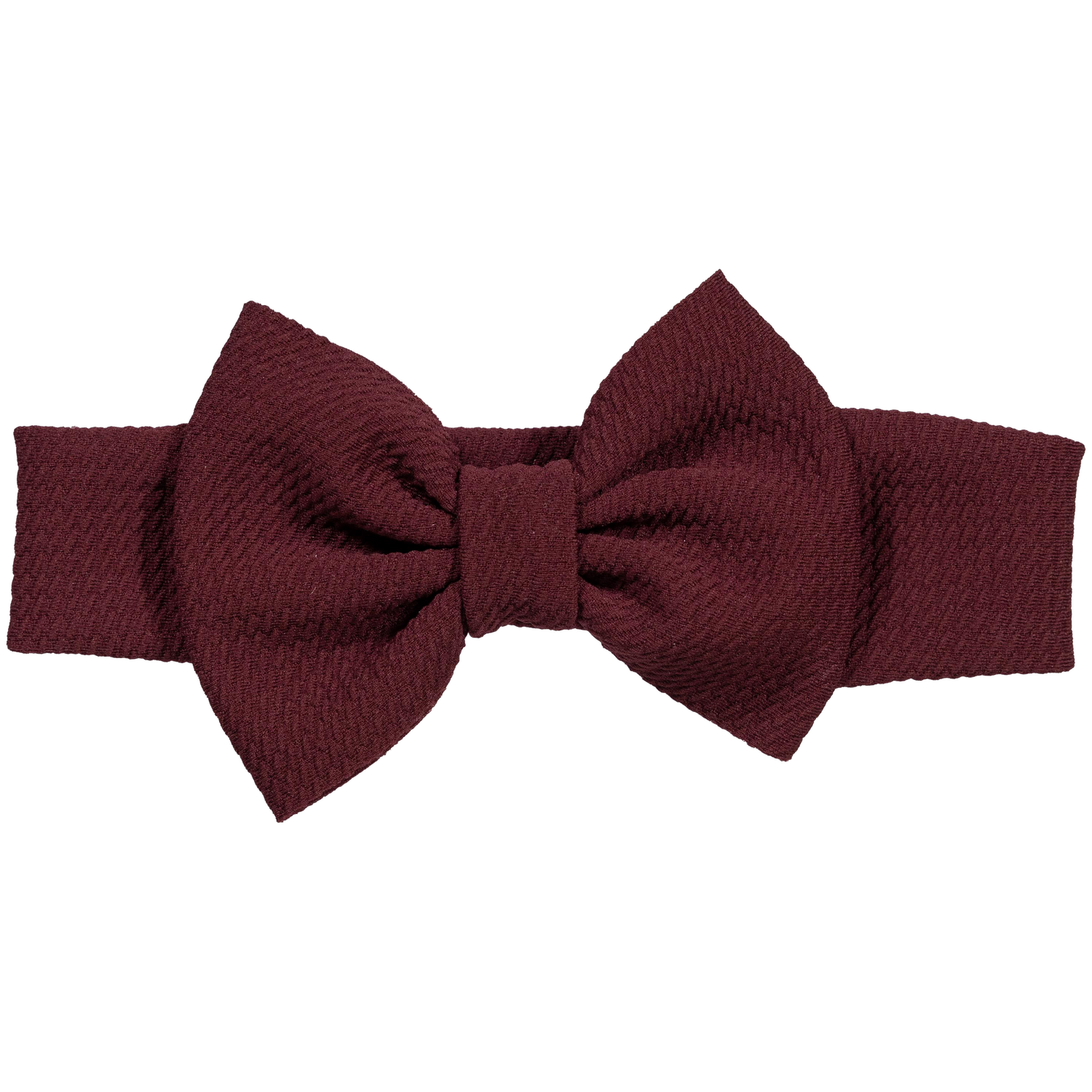 Maroon Knit Headband With Bow
