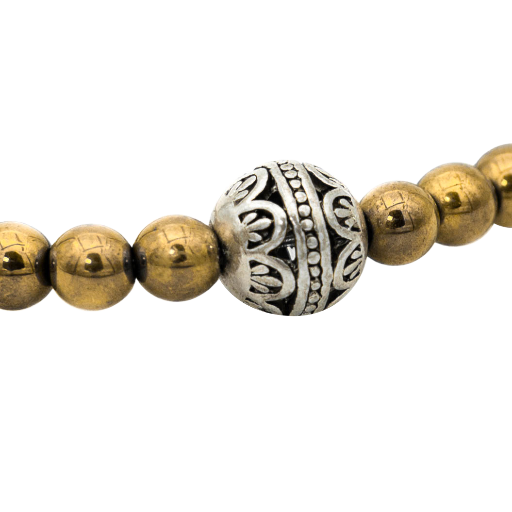 Gold Hematite Ball Centerpiece Bracelet