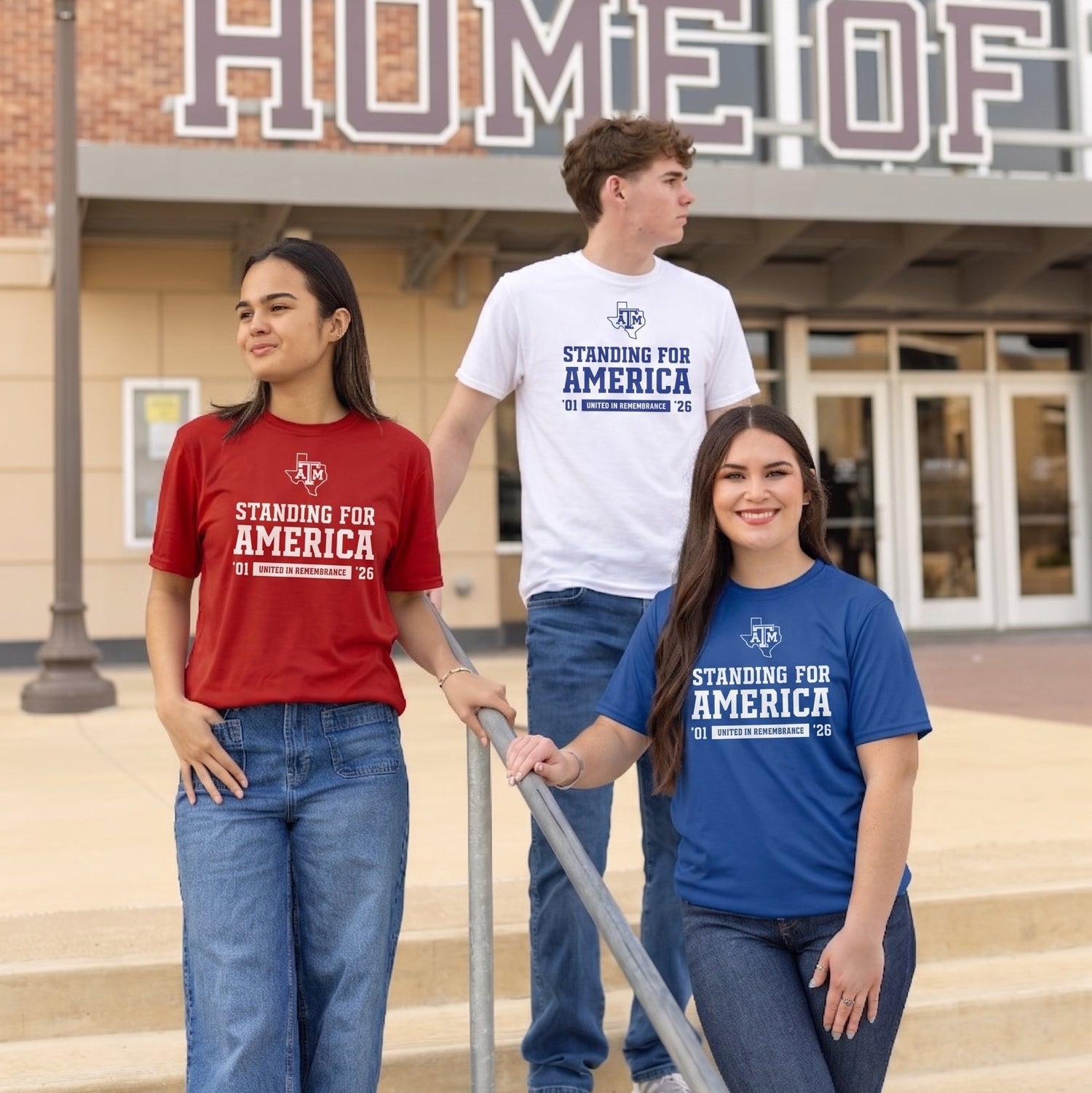 Texas A&M Standing for America 2026 T-Shirt - White