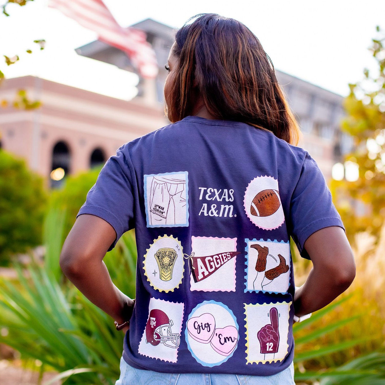 Texas A&M Comfort Colors Stamp T-Shirt - Navy
