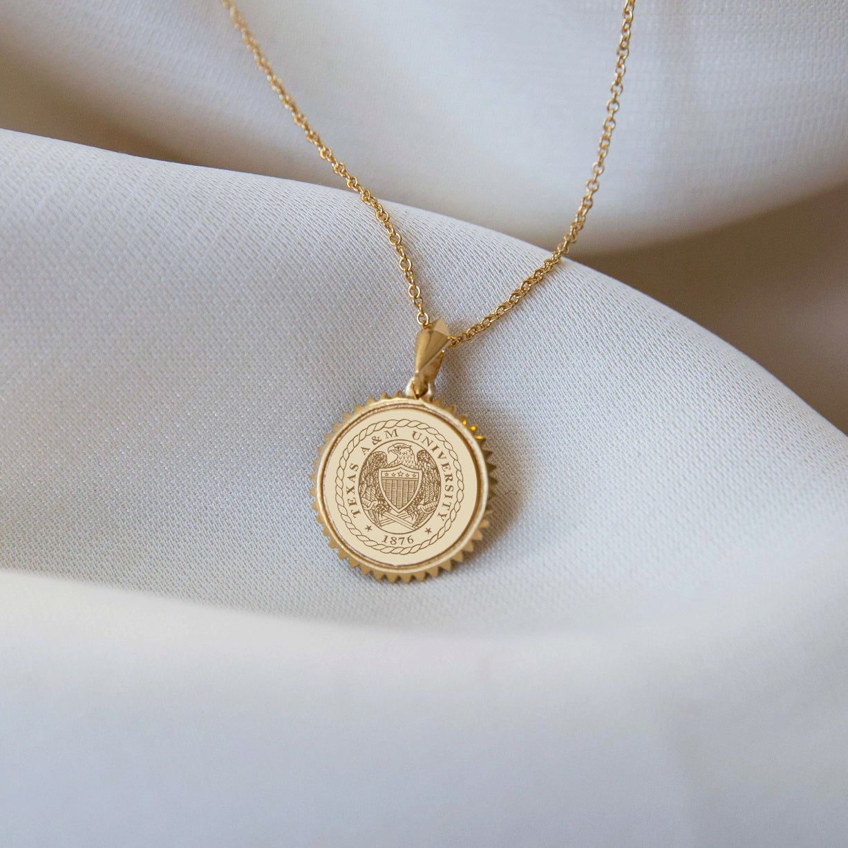 Texas A&M University Sunburst Crest Pendant Necklace