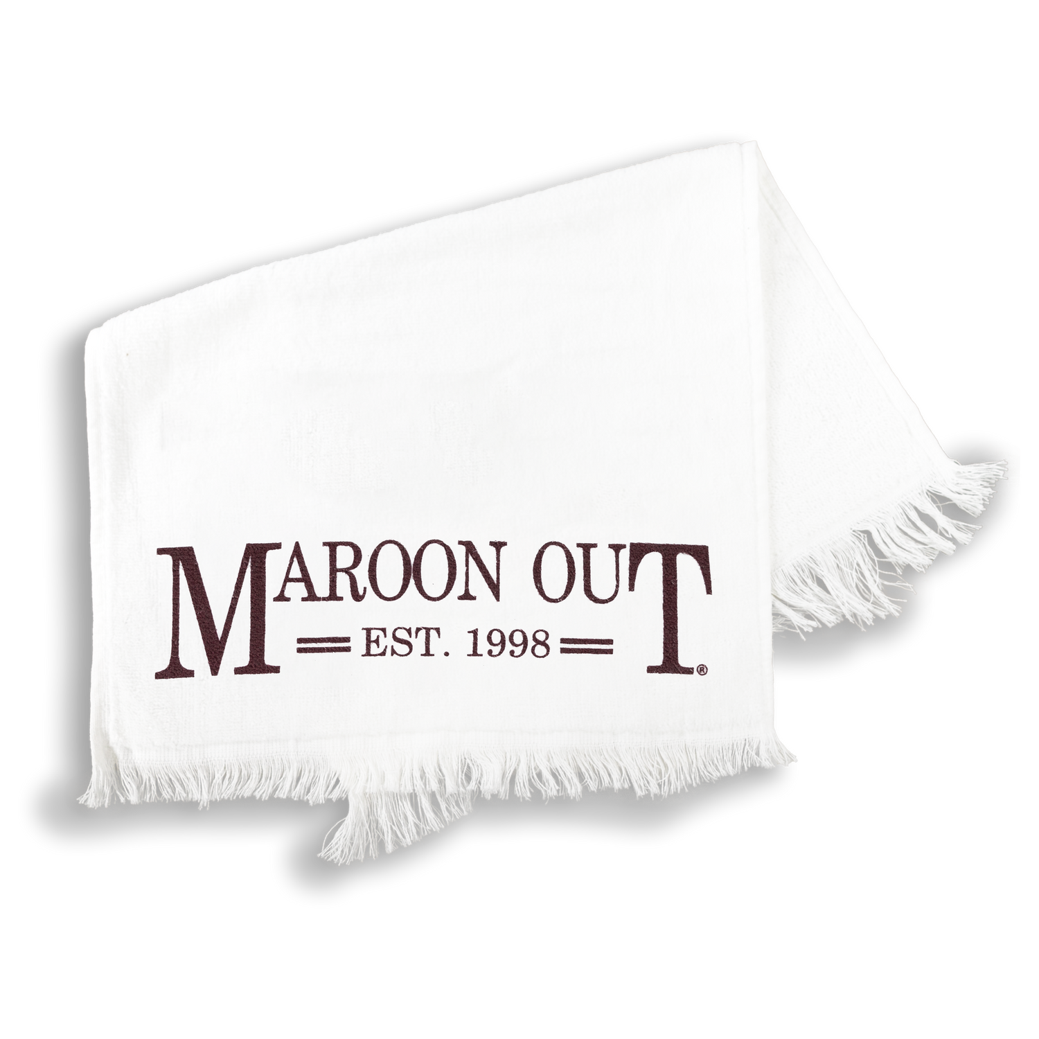 Maroon Out Est 1998 White Towel