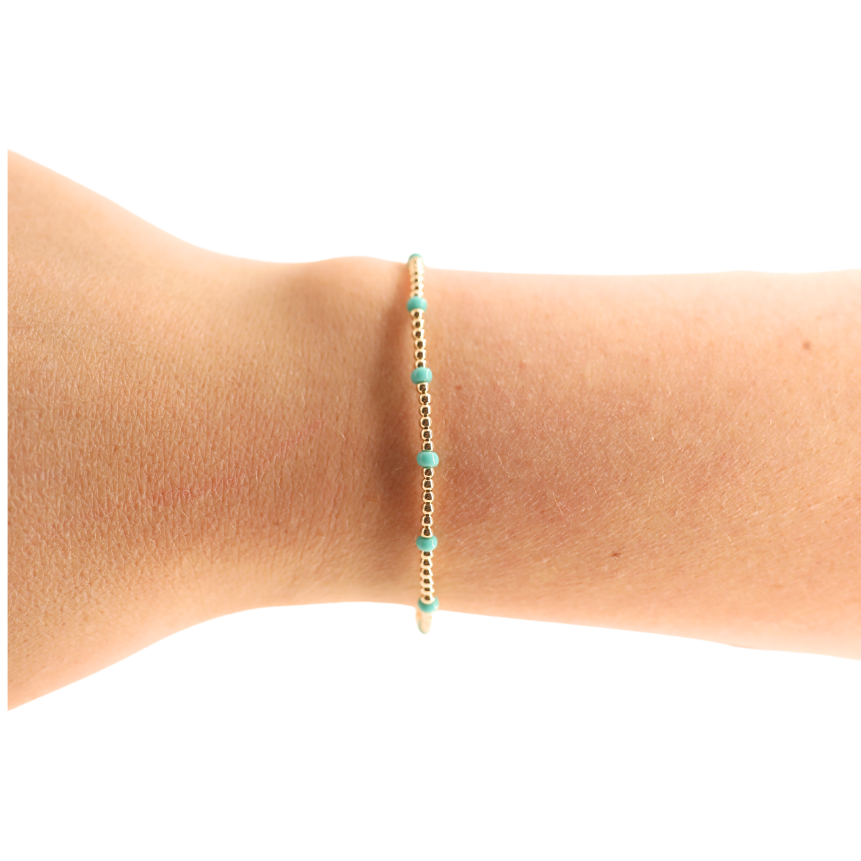 Beaded Blondes Turquoise Dainty Poppi Bracelet