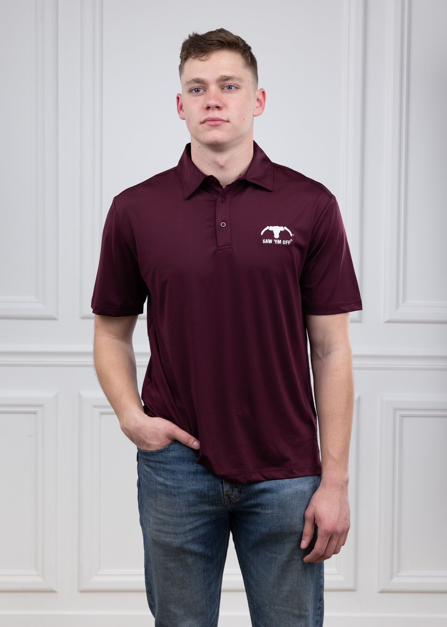 Saw 'Em Off Maroon Polo