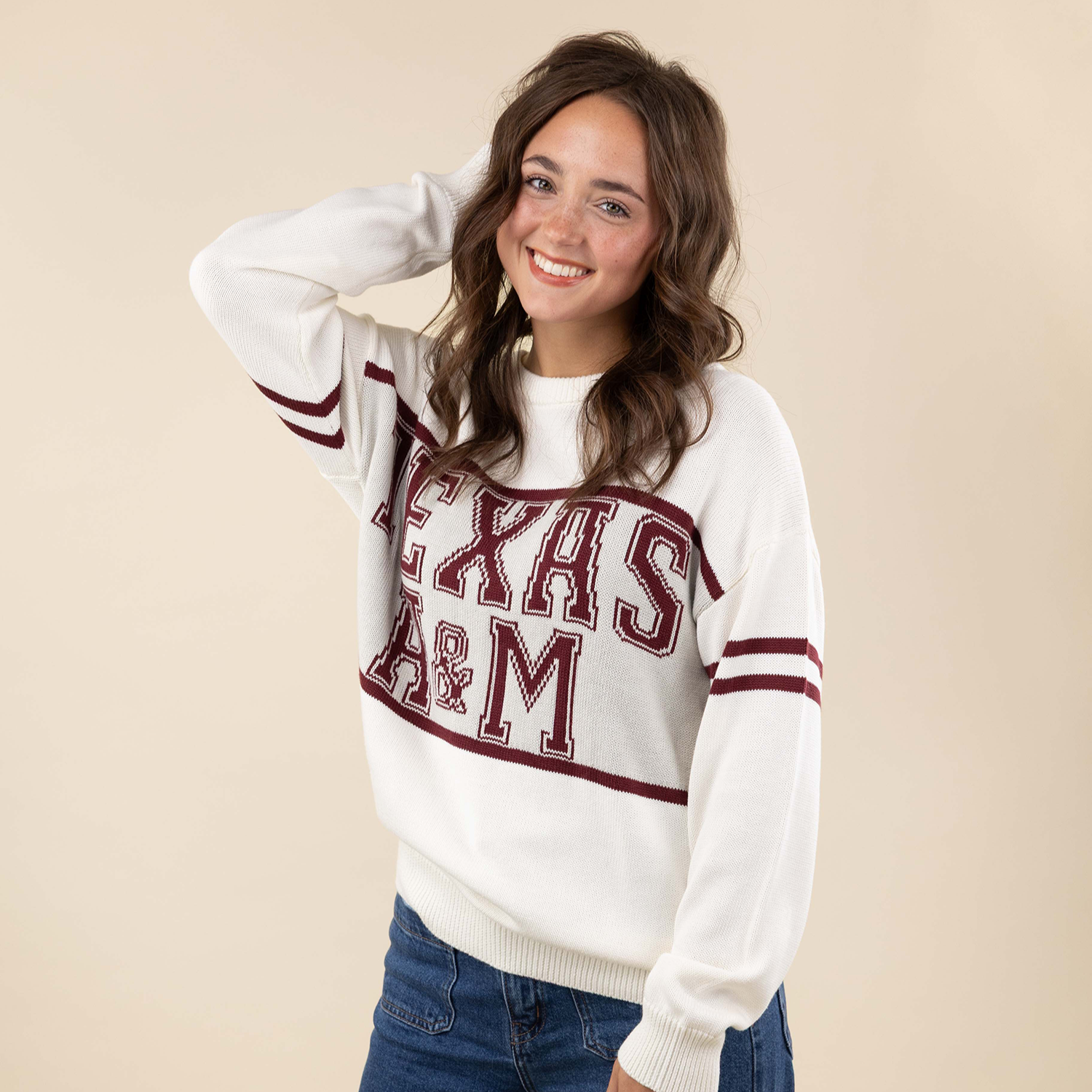 Texas A&M Collegiate Outfitters Varsity Stripe Sweater