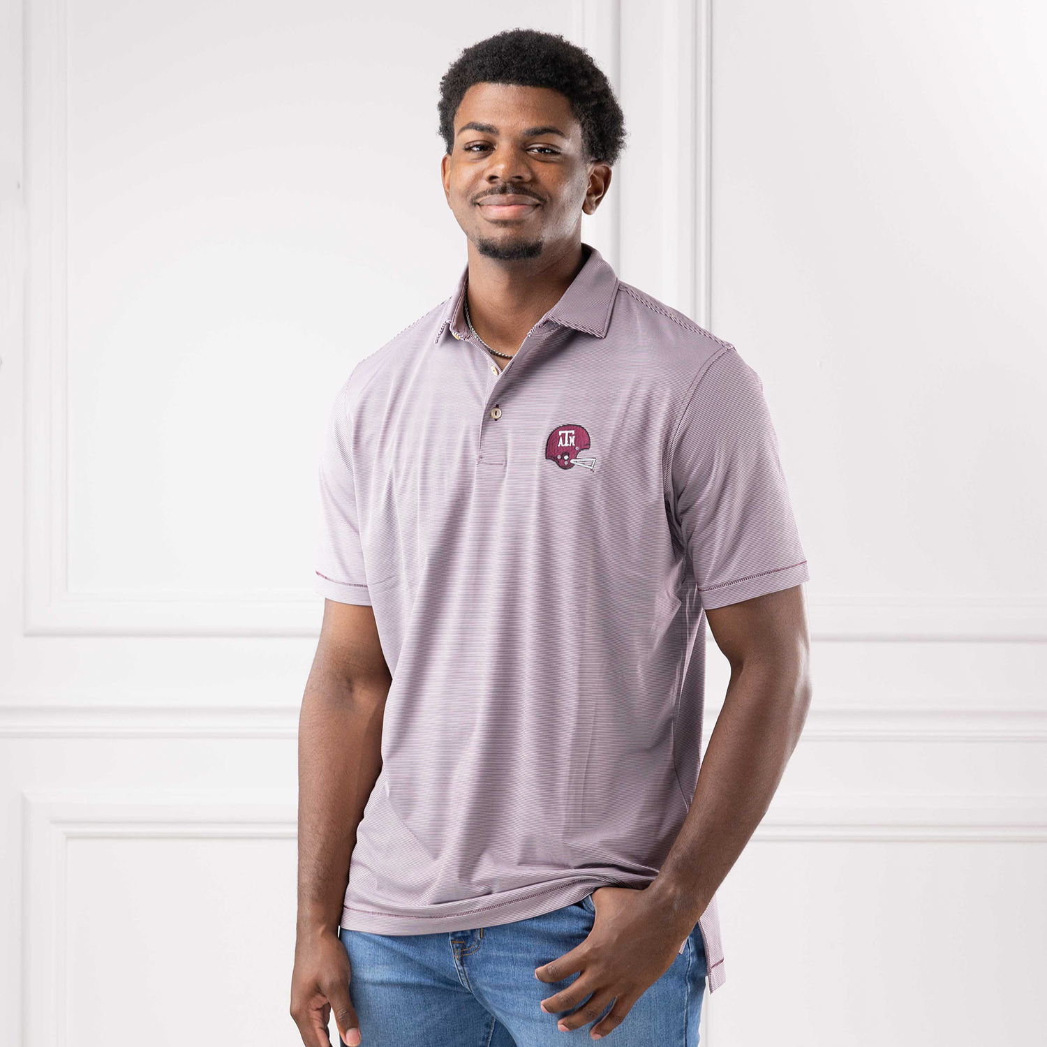Texas A&M Peter Millar Jubilee Vintage Helmet Polo