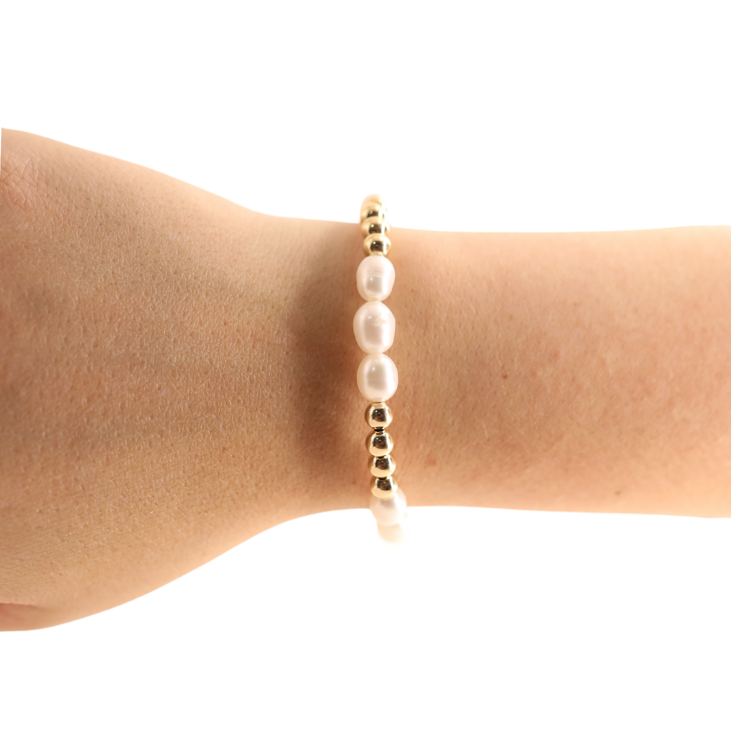 Beaded Blondes Gold Willow Pearl Bracelet