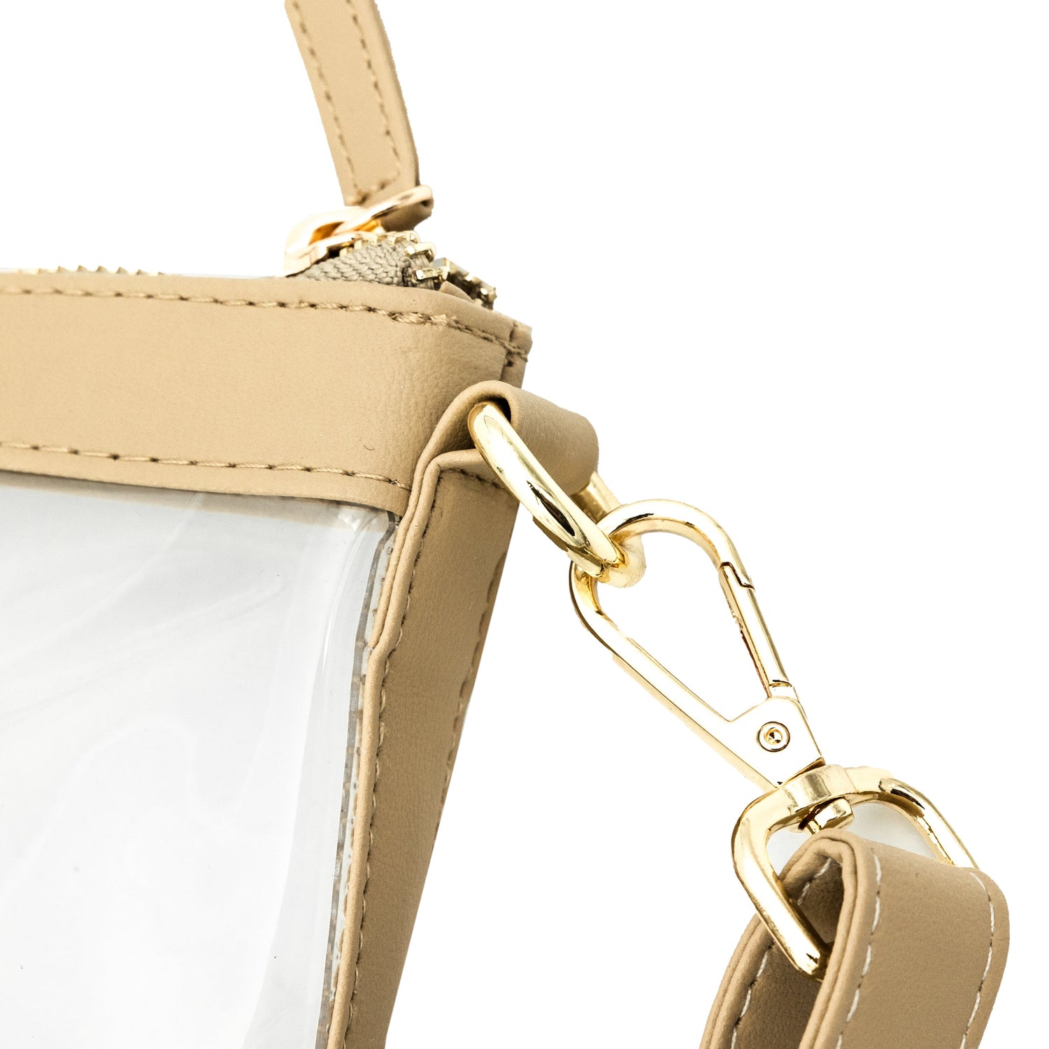 Tan & Gold Clear Small Crossbody
