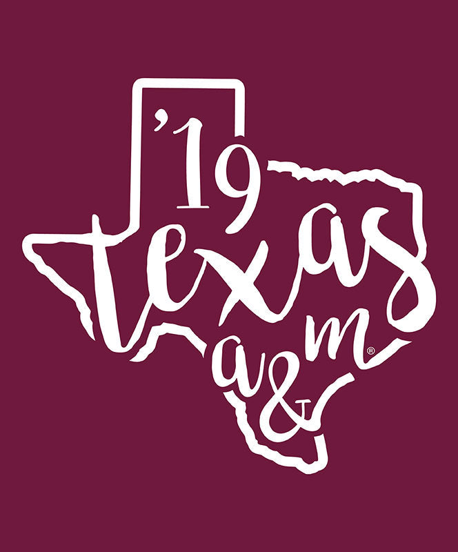 Texas A&M Aggie Curly Print '19 Decal