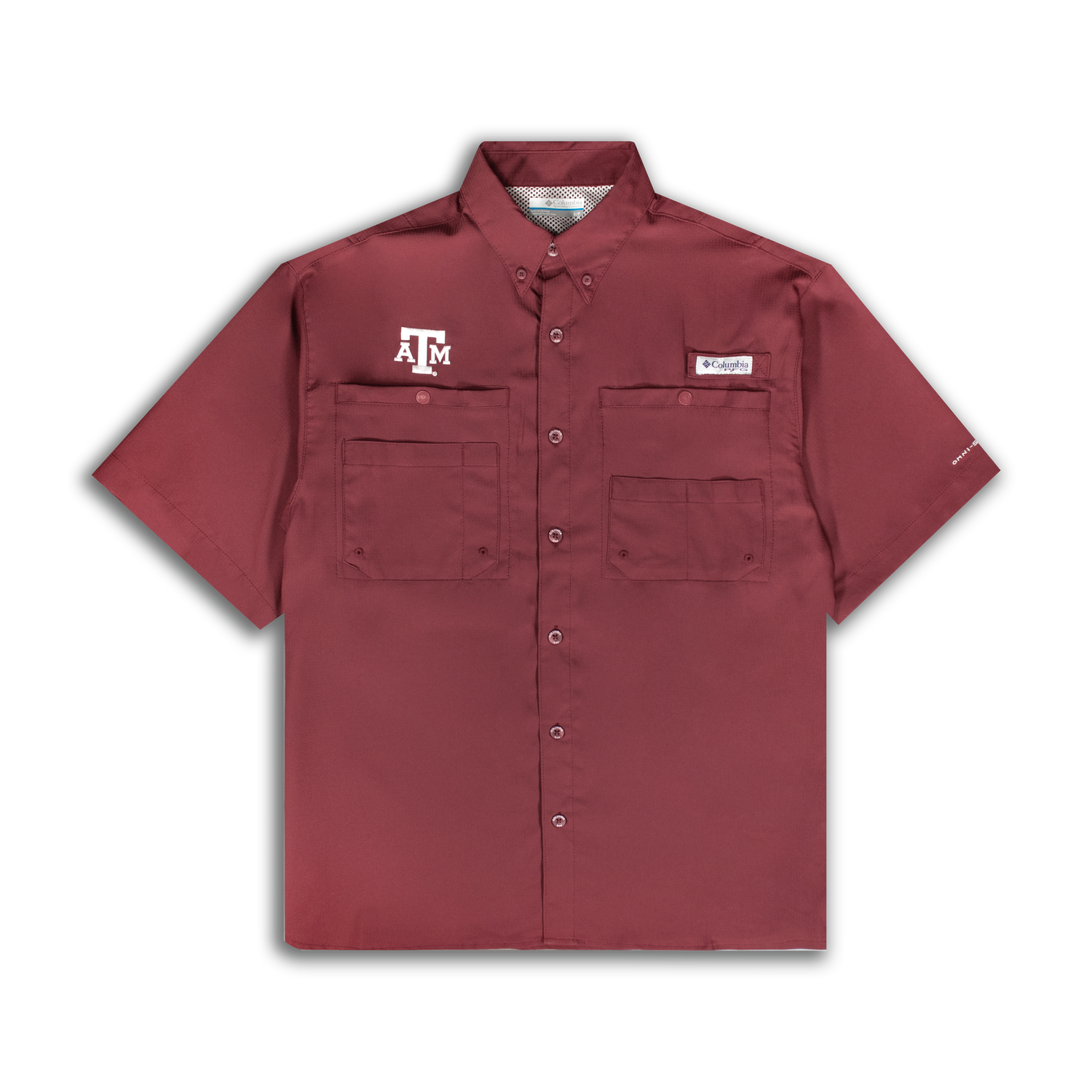 Texas A&M Columbia Tamiami Short Sleeve Maroon Fishing Shirt S / Deep Maroon