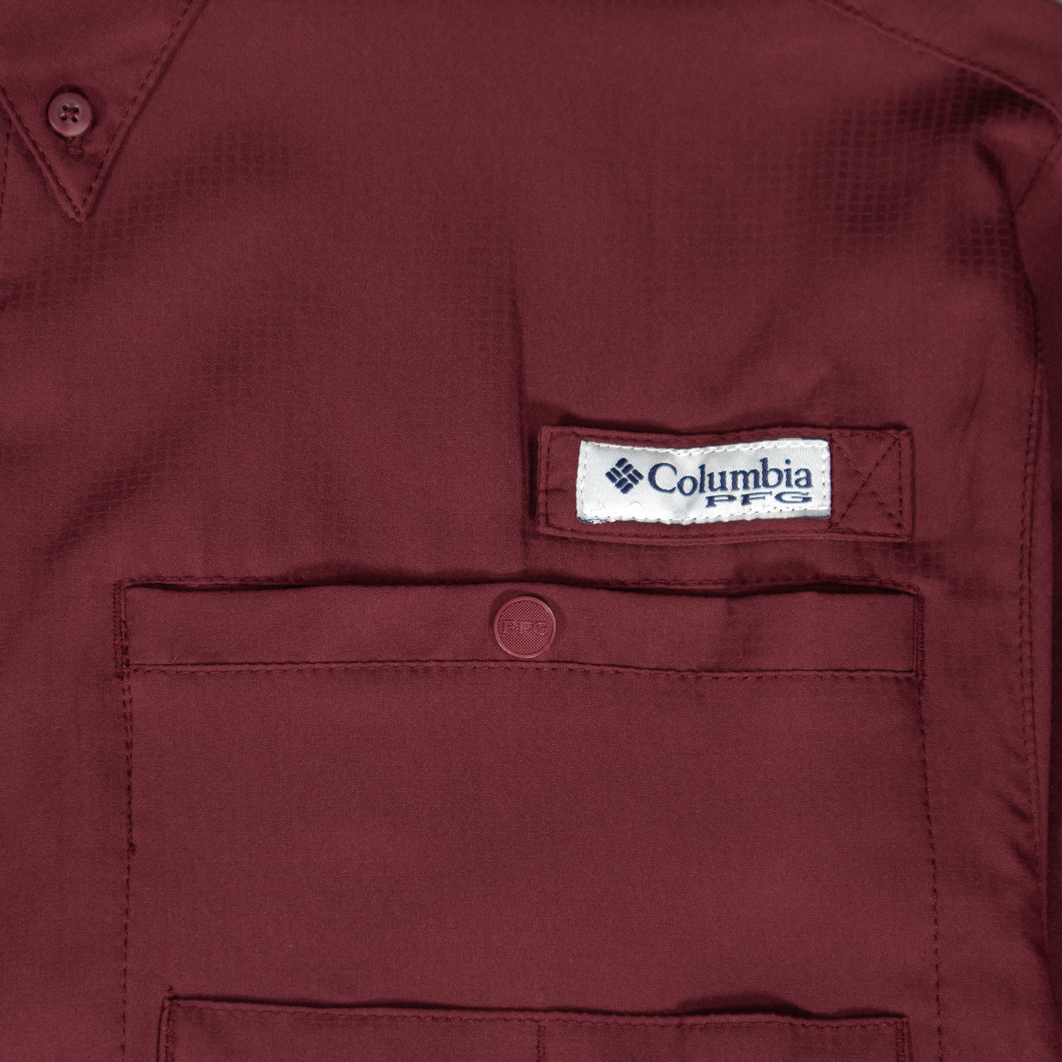 Texas A&M Columbia Tamiami Short Sleeve Maroon Fishing Shirt