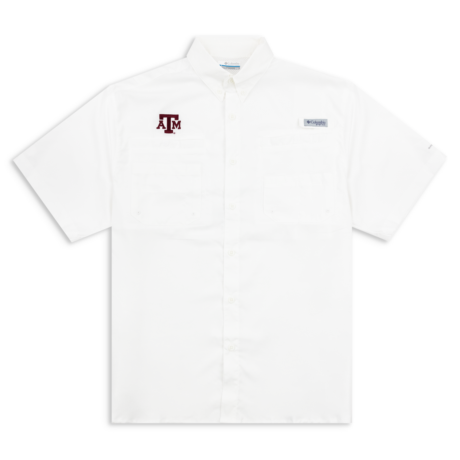 Columbia Texas Am Tamiami SS Shirt S / White