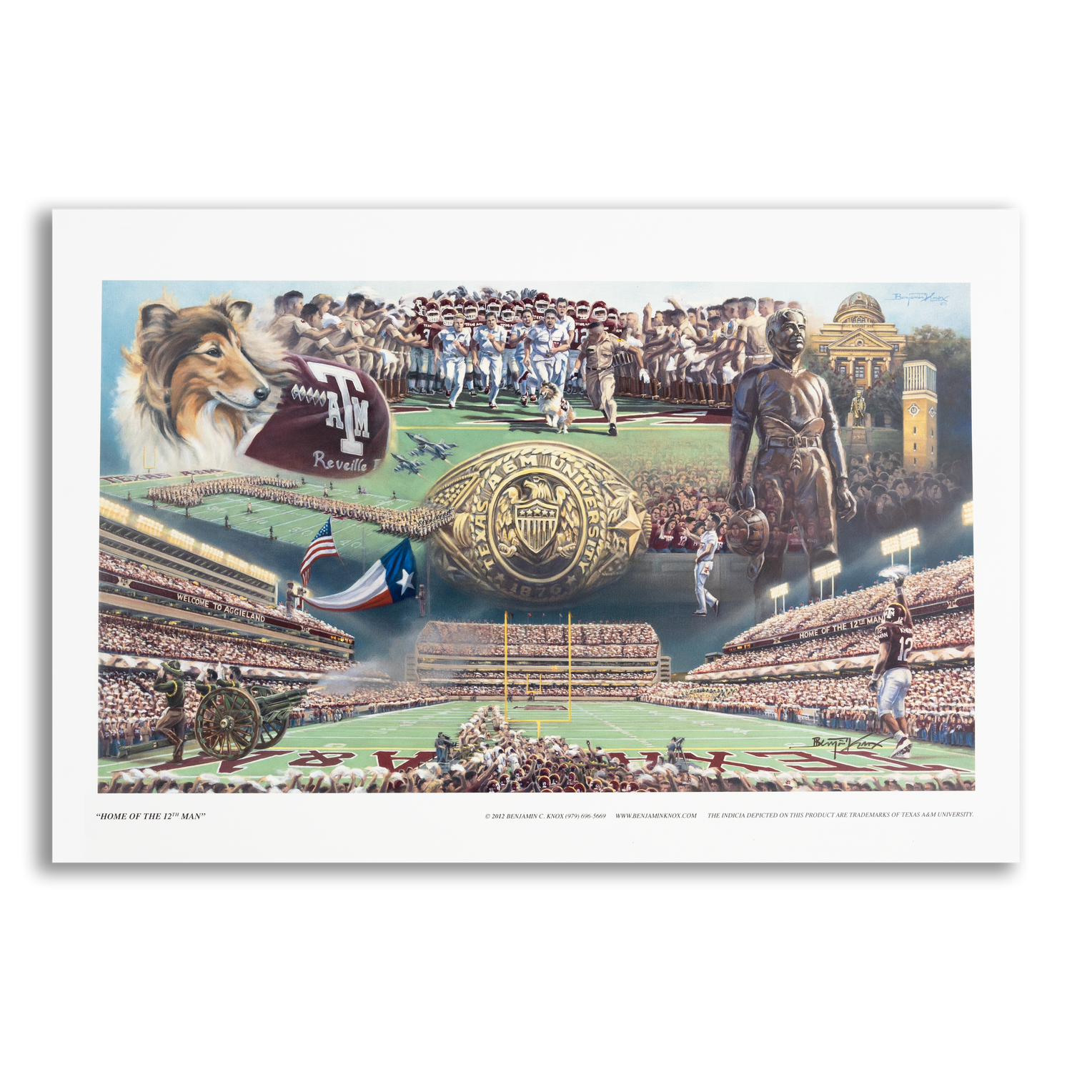 Texas A&M Benjamin Knox Home Of The 12th Man Print